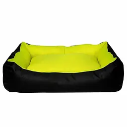 Лежак для собак Milord DONDURMA XL 95x70x2 см (чорний/лимон)