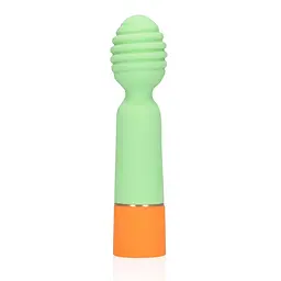 Вібратор Loveline Ribbed Mini 12 см зелений - мініатюра 2
