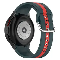 Браслет D2 для Samsung Galaxy Watch 6 - темно-зелено-червоний ширина кріплення 20мм силікон Watchbands (W17-2WB534554354) - мініатюра 2