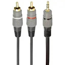 Кабель-перехідник звуковий Cablexpert 3.5 мм M - 2xRCA M 2.5 м чорний (CCA-352-2.5M)