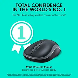 Mишка бездротова Logitech M185 (910-002238) Grey USB - мініатюра 7