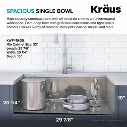 Кухонна мийка Kraus Kore KWF410-30, Нержавіюча сталь - мініатюра 6