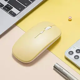 
Мишка безшумна комп'ютерна бездротова Bluetooth, USB, що перезаряджається, Жовта - мініатюра 3