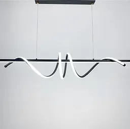 Скандинавська LED люстра у чорному корпусі 120х23 см | Line F | Арт. H24L-1200 BK - мініатюра 3