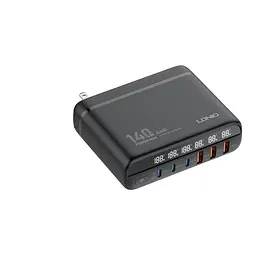 Розгалужувач зарядний пристрій LDNIO A6140C 140W LED display GAN - мініатюра 4