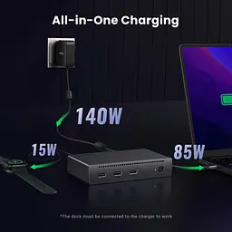 Док-станція Thunderbolt 4 --> 3xTh.4/3xUSBA 3.2/RJ45 Gigabit/140W ARevodok Max 8-in-1 U708 Ugreen - мініатюра 4