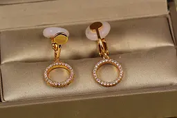 Сережки кліпси Xuping Jewelry обруч 2,9 см золотисті - мініатюра 2