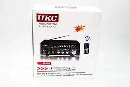 Підсилювач звуку Bluetooth 4,0 USB/SD/FM/MP3 120W+120W 2х канальний з пультом стереопідсилювач для колонок з караоке 220V та 12V UKC AK-688BT - мініатюра 19