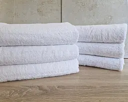 Набір турецьких махрових однотонних рушників Gulcan 6 штук 70х140 білий White щільність 480 г/м2 петля 16/1 - мініатюра 3