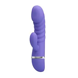 Вібратор-кролик Pretty Love Tracy 18.8 см блакитний - мініатюра 3