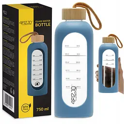 Пляшка для води спортивна 4FIZJO 750 мл скляна Blue (P-5905973404181) - мініатюра 1