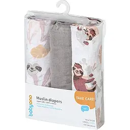 Пелюшки BabyOno муслинові бавовняні 70х70 см 3 шт. сірі (348/10) - мініатюра 4