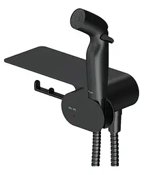Гігієнічний душ прихованого монтажу Am.Pm Like з полицею black matt F0202622, Чорний матовий