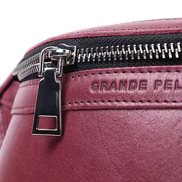 Красива бананка для жінок з натуральної шкіри GRANDE PELLE 22815 рожева - мініатюра 7