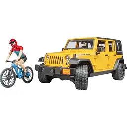 Джип Bruder Jeep Rubicon з фігуркою велосипедиста на спортивному байку 1:16 (02543)