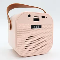 Дитяче караоке з 2 бездротовими мікрофонами K12 та портативною RGB Bluetooth колонкою Pink (18964) - мініатюра 3