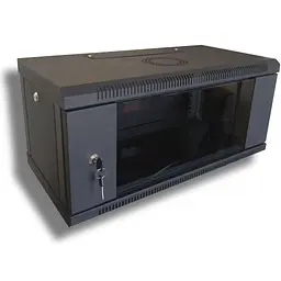 Шафа настінна Hypernet 4U 19" 600 x 350 мм чорна (WMNC-350-4U-FLAT-BLACK) - мініатюра 1