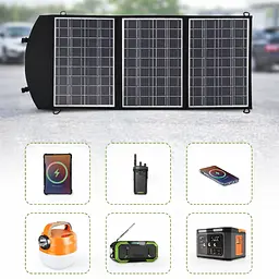 Складна Сонячна Панель 100 W / Портативна сонячна панель на 3 секції USB 100 W - мініатюра 2