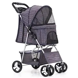 Коляска для котів та собак Bestopet Люпосанчик BS-RL-17 Plaid - мініатюра 2