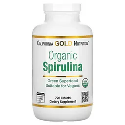 Спирулина Organic Spirulina 720 таблеток California Gold Nutrition vit0004887