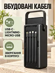Портативний акумулятор 60000 mAh 22.5W зі швидкою зарядкою та LED-ліхтарем для смартфонів Чорний (37261159) - мініатюра 6