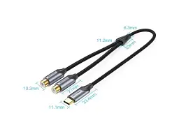 Перехідник Vention USB Type-C - 2 RCA 0.5 м Black (BGVHD) - мініатюра 2