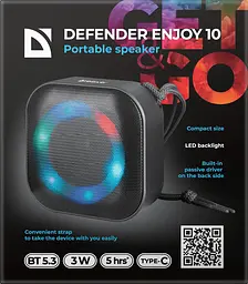 Портативна колонка Enjoy 10 3Вт Black (65009) Defender teh0022361 - мініатюра 4