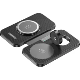 Зарядний пристрій Choetech Wireless magnetic 3-in-1 15W black (T616-F)