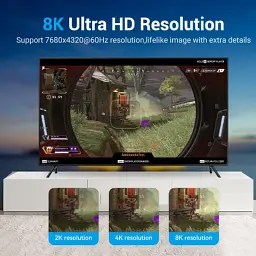 Кабель мультимедійний DisplayPort M to DisplayPort M 1.5m 8K60Hz black Vention (HCCBG) - мініатюра 6