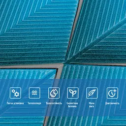 Панель стінова Sticker Wall 3D 700х700х4мм Ромби сині SW-00001985 - мініатюра 4