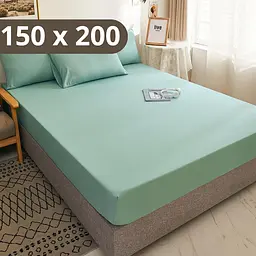 Простирадло на резинці Solve Softable Fabric 150×200 + 2 наволочки — м’яке, щільне, комфортне, м'ятний (KT7006042)
