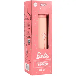 Термос Yes Barbie Shiny 420 мл рожевий з глітером (709038) - мініатюра 6