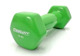 Гантель для фітнесу 1.0 кг EasyFit із вініловим покриттям салатова (EF-0010-GN) - мініатюра 7