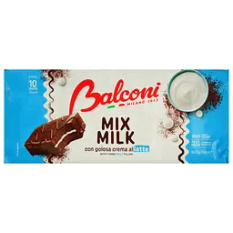 Міні бісквіти Balconi Mix Milk під шоколадною глазур'ю з вершками 350 г