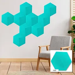 Декоративний самоклеючий шестикутник Sticker Wall 3D ментол 200x230мм 1105 SW-00000745 - мініатюра 5