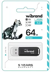 Флеш-накопичувач USB 64Gb Marten, Black, USB 3.2 Gen 1 (WI3.2/MA64P10B) Wibrand teh0029164 - мініатюра 2