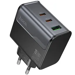 МЗП CS75A Star Speed PD70W+QC3.0 (1USB-A/2C) Midnight black Hoco teh0029638 - мініатюра 1
