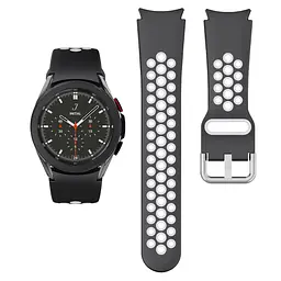 Перфорований ремінець для Samsung Galaxy Watch 5 44mm - чорно-білий ширина кріплення 20мм силікон Watchbands Uniq (WB00S4GALAXYUNIQ2-543) - мініатюра 2