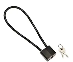 Навісний замок Solve з тросом 38 см Black KT6009004