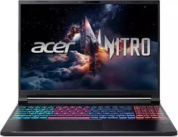 Acer Nitro V 16S ANV16S-71-7771 (NH.U24AA.003) Obsidian Black (16 / IPS / 1920x1200 / 180Hz / Core 7-240H / 16GB RAM / 1TB SSD / RTX 5060 / Win1