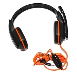 Навушники Gemix W-330 Gaming чорний/оранжевий, 2 x Mini jack (3.5 мм), накладні, кабель 2.4 м