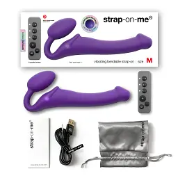 Безремінний страпон Strap-On-Me Vibrating M, 18 см - мініатюра 6