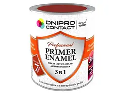 Грунт-емаль DNIPRO CONTACT червоно-коричневий 0.9кг 3 в 1