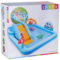 Надувний ігровий водний центр із гіркою й фонтаном Intex 257 * 216 * 84 см - мініатюра 8