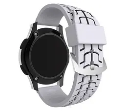 Силіконовий ремінець Primo Splint для годинника Huawei Watch GT 2/GT Active 46 мм White Black - мініатюра 2