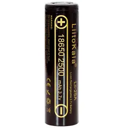 Акумулятор 18650 2500mAh Li-Ion, (2450-2650mah), 3.7V (2.75-4.2V), Blac Liitokala (Lii-25A)