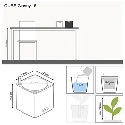 Вазон Lechuza Cube Glossy, 0.7 л, білий (13520) - мініатюра 3