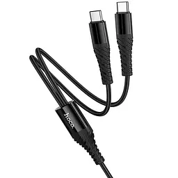 Дата кабель Hoco X123 Victory 2in1 Type-C to Type-C/Type-C 3A (1m) Black - мініатюра 4