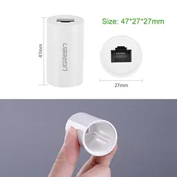 Захисний Ethernet-адаптер від грози Ugreen RJ45 NW116 20391 Білий - мініатюра 7