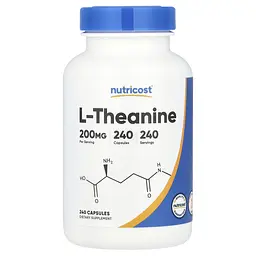 L-теанін Nutricost L-Theanine 200 мг 240 капсул
